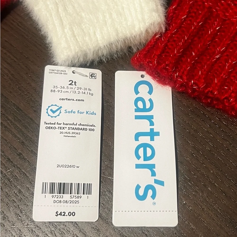 Carter's Cozy Red and White Kids Sweater Set